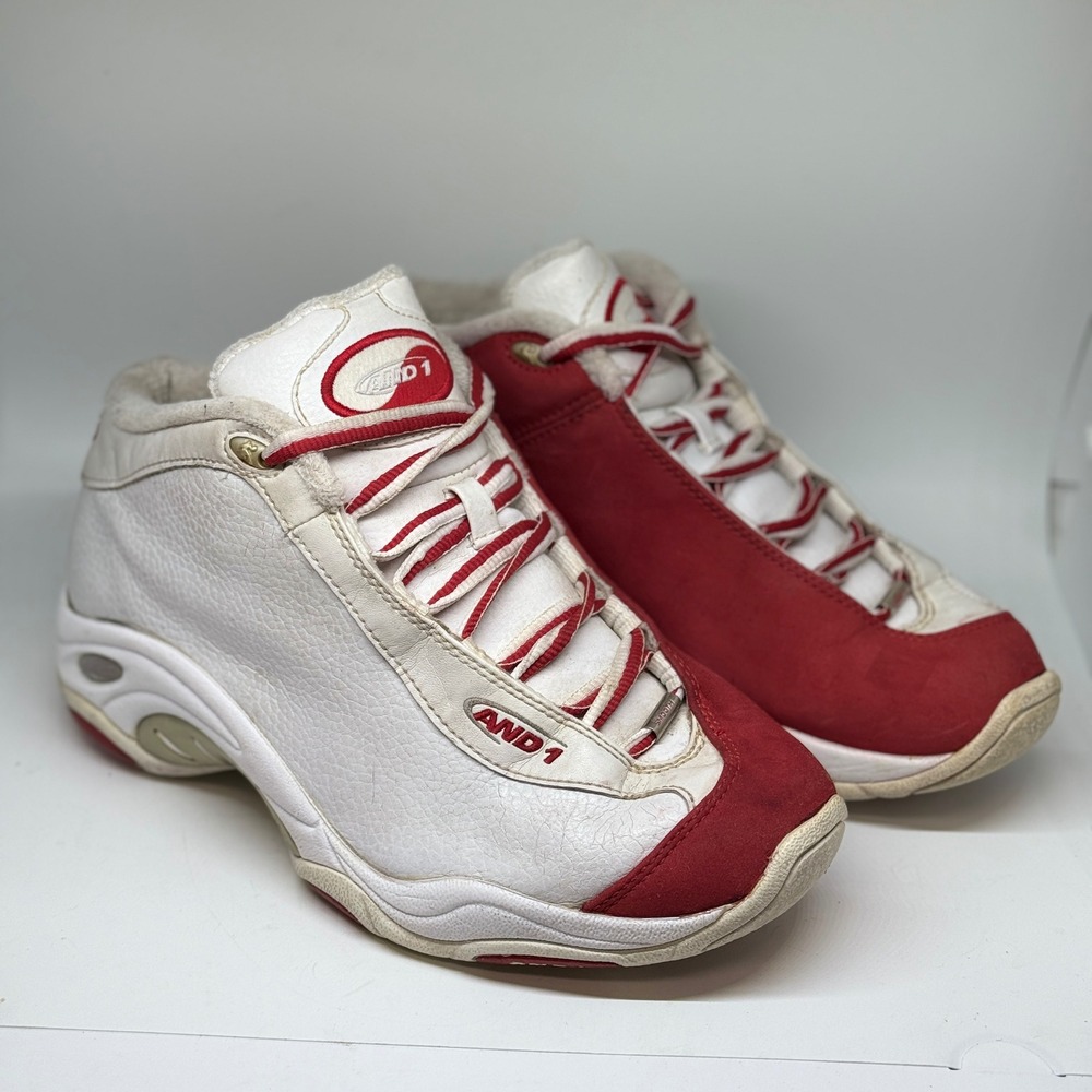 AND1 Tai Chi LX White Red Sz 7‎ Basketball Shoes Vince Carter VC Retro Used READ